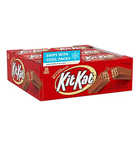 KIT KAT Milk Chocolate Wafer Candy Bars - Bulk Pack of 36 Individually Wrapped 1.5 oz Bars - Perfect for Halloween, Christmas, Party Favors & Office Snacks