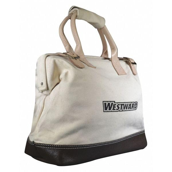 Durable Canvas Tool Bag with Leather Trim & Buckle Closure - Perfect for Electricians, Plumbers & DIY Home Repairs