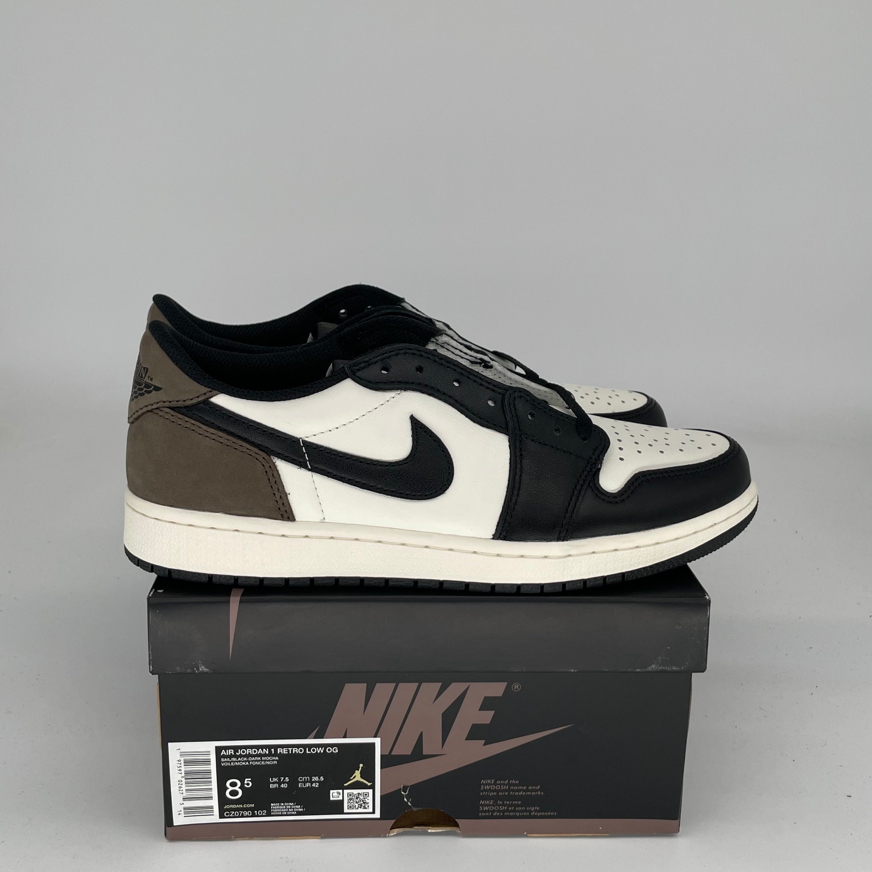 AIR JORDAN 1 LOW MOCHA Sneakers - Men's Size 8.5 (CZ0790-102) - Casual Streetwear & Basketball Shoes for Everyday Wear