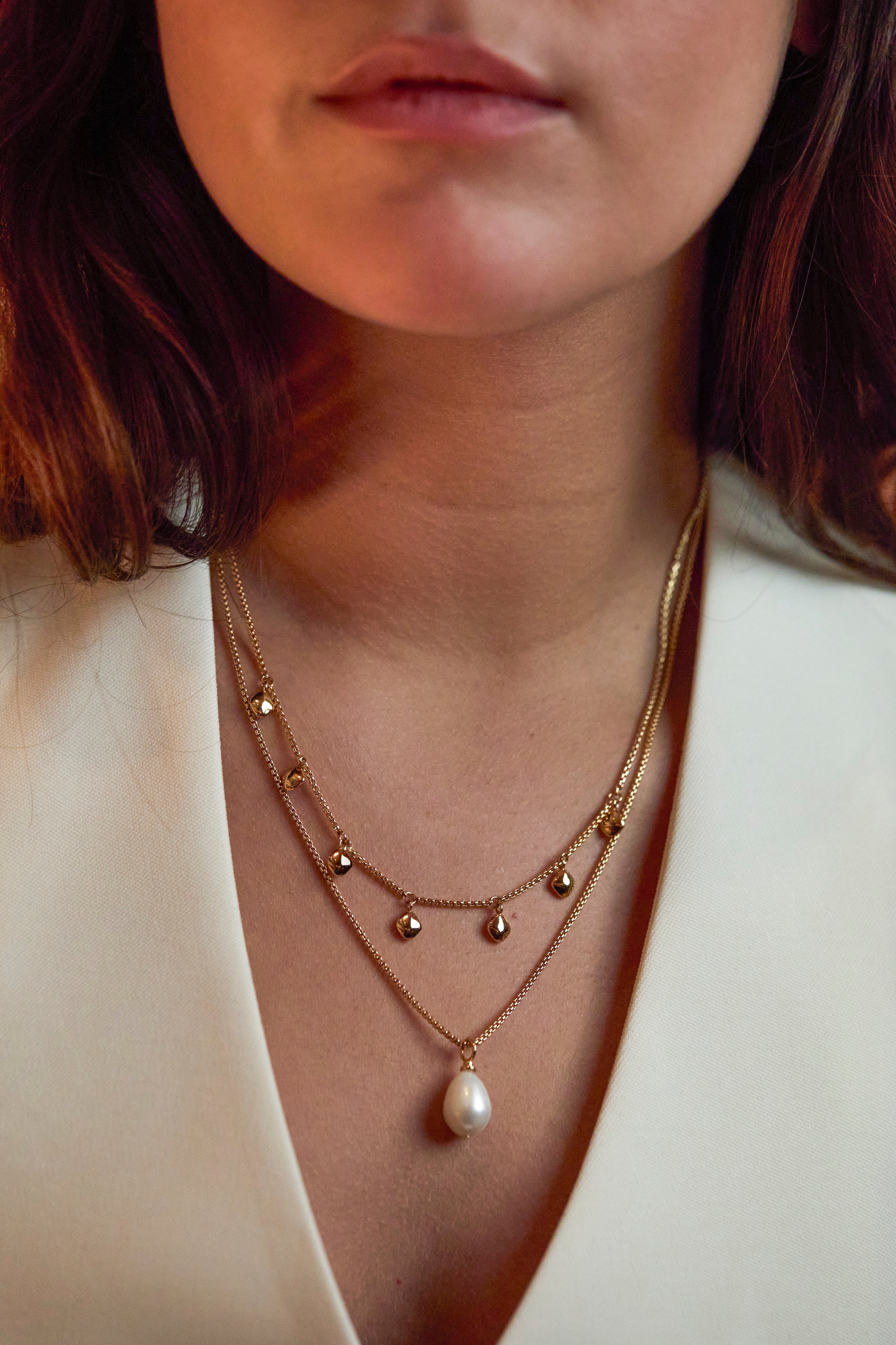 Stylish Multi Pebble Necklace for Women - Elegant Beaded Jewelry for Casual & Formal Wear - Perfect for Parties, Dates & Everyday Accessories