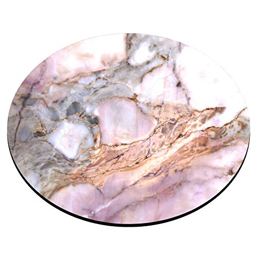 Smooffly Pink and Blue Marble Round Mouse Pad - Custom Teacher Gift, Desk Accessory for Educators - Perfect for Classroom, Office & Home Workspace Decor