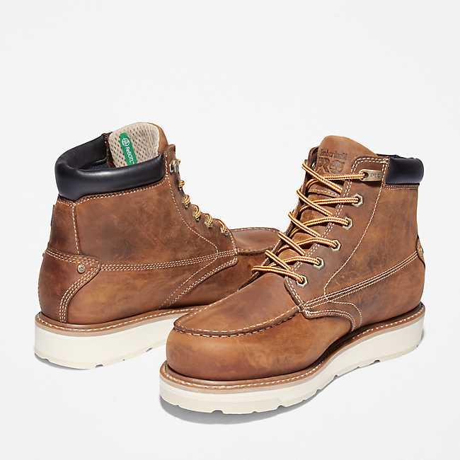 Men's Gridworks 6 Waterproof Steel Toe Work Boots - Heavy Duty Safety Shoes for Construction, Hiking & Outdoor Work - Slip Resistant & Comfortable Work Footwear