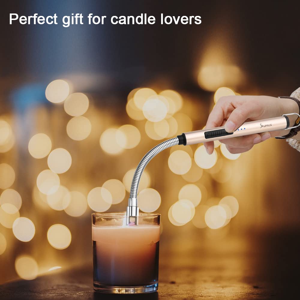 SUPRUS USB-C Rechargeable Electric Lighter with 360° Neck - for Candles & Outdoor Use