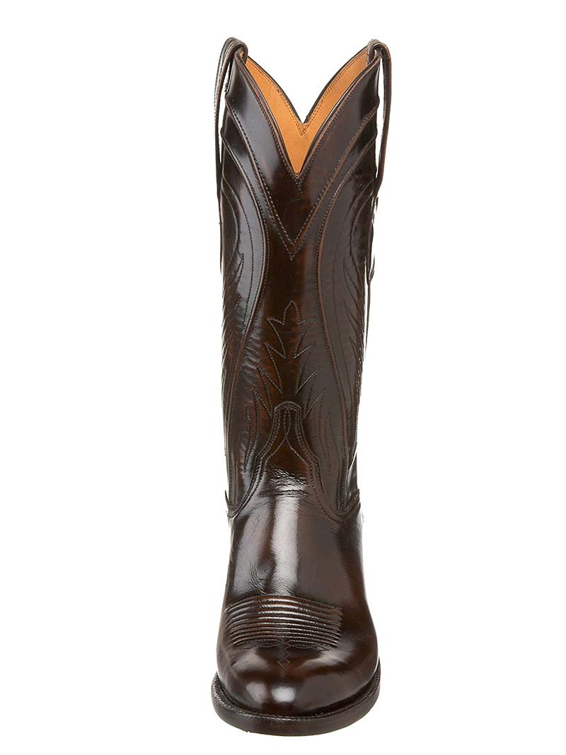 Lucchese L1507.63 Men's Classic Goat Leather Western Boots - Brown Brush Off - Durable Cowboy Boots for Riding, Work & Casual Wear