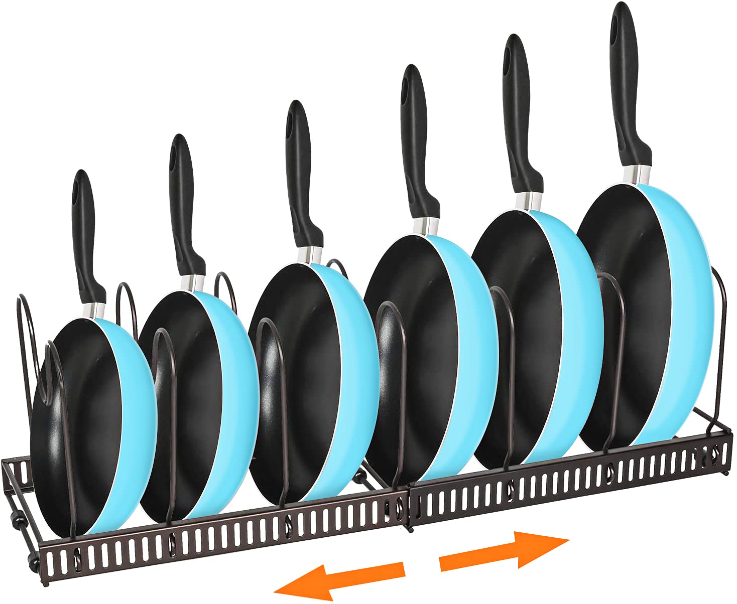 MDHAND Adjustable Pots and Pans Organizer Rack for Kitchen Cabinet - Space Saving Storage Solution with 2 DIY Installation Methods | Perfect for Pots, Pans & Lid Organization in Small Kitchens