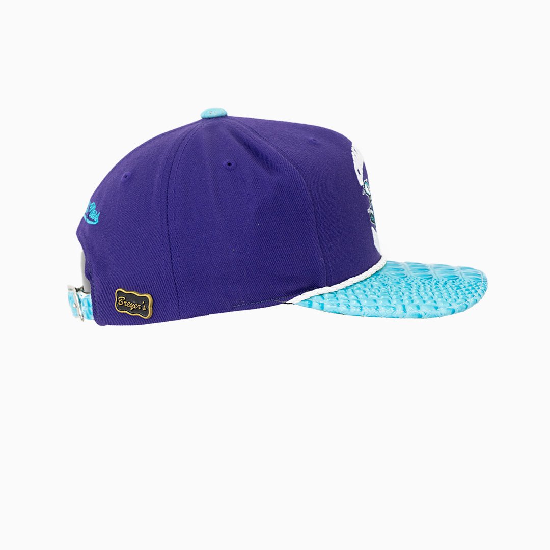 Breyer's Buck 50 Charlotte Hornets NBA Snapback Hat with Genuine Leather Visor - Perfect for Basketball Games, Streetwear Fashion & Sports Fans