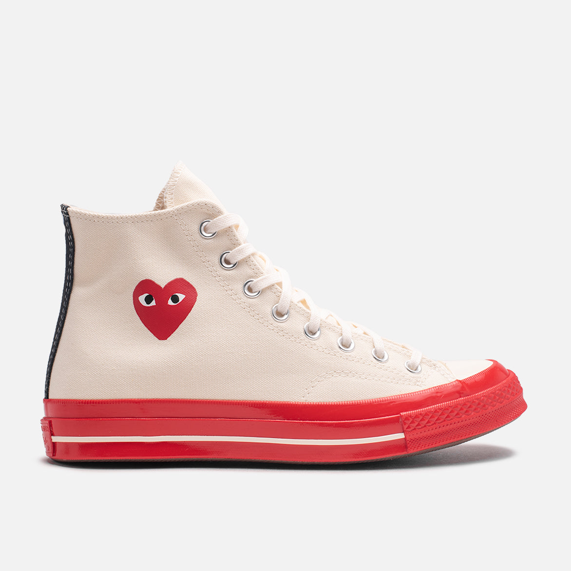 CDG PLAY x Converse Chuck 70 High Top Sneakers - Pristine White & Red Heart Logo - Streetwear Fashion for Men & Women | Perfect for Casual Outfits & Urban Style