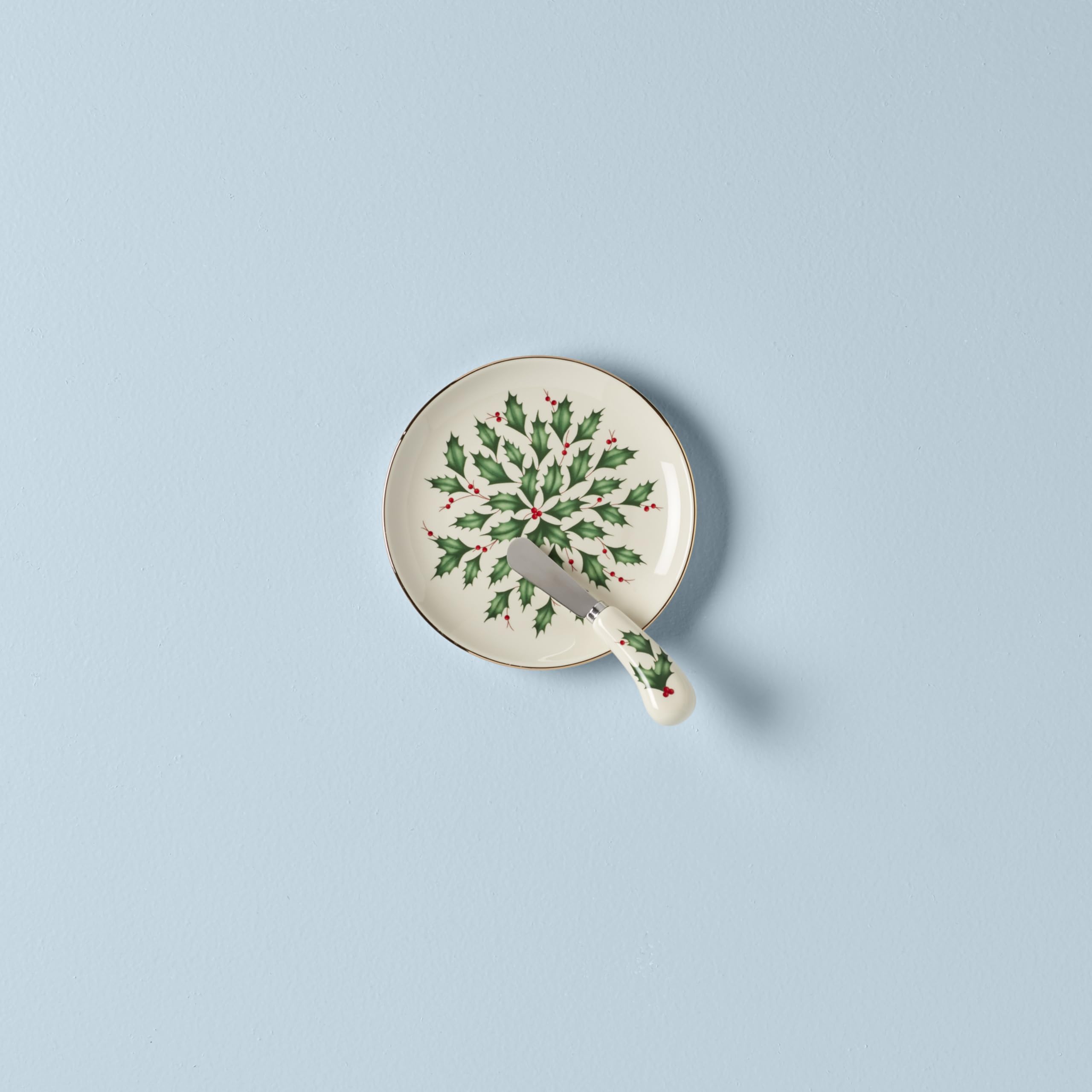 Lenox 863652 Holiday Cheese Plate and Knife Set - Christmas Party Serving Platter for Cheese, Charcuterie & Appetizers - Perfect for Holiday Entertaining, Hostess Gifts & Festive Gatherings