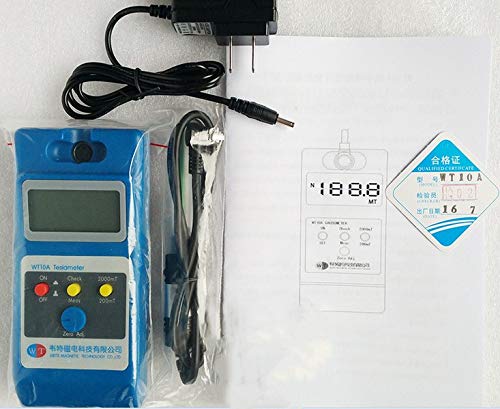 Digital LCD Teslameter Gauss Meter WT10A - High Precision Magnetic Field Tester (0-200mT/0-2000mT) with Metal Probe & NS Function - Perfect for Industrial Measurement, Electronics Testing, and Scientific Research