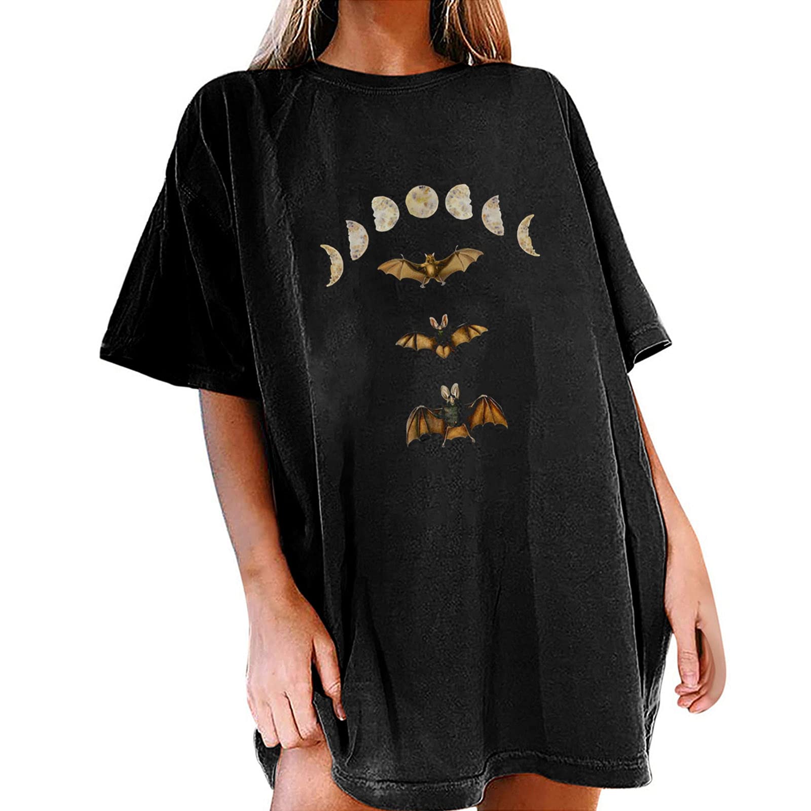 Trendy Oversized Cotton T-Shirts for Women - Soft Summer Short Sleeve Crewneck Blouse, Casual Loose Fit Top for Everyday Wear, Street Style & Vacation Outfits