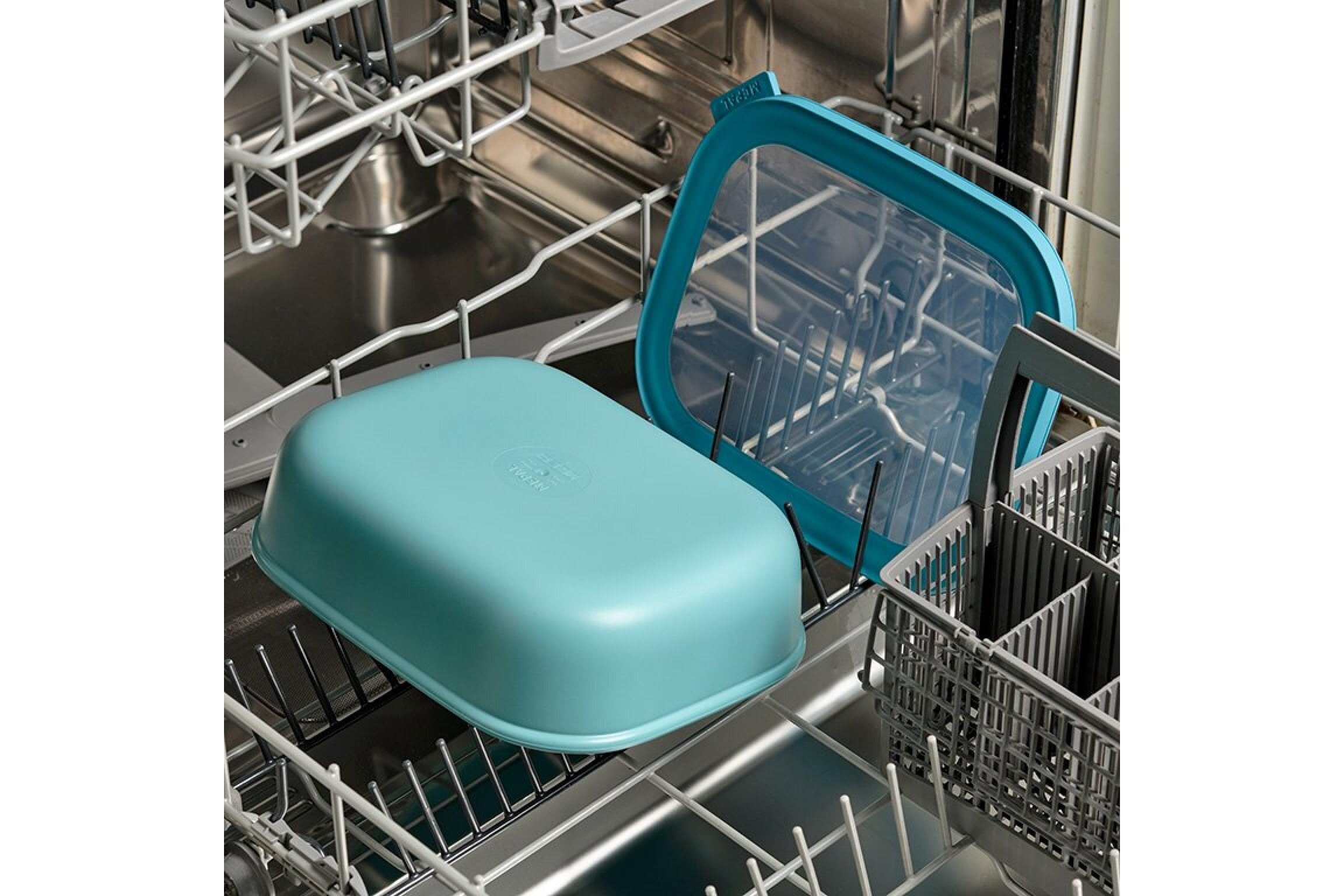 Mepal Cirqula Rectangular 500ml Multi Bowl Set - Nordic Green Food Storage Containers - Stackable, Dishwasher Safe BPA-Free Polypropylene - Perfect for Meal Prep, Leftovers & Lunch Boxes