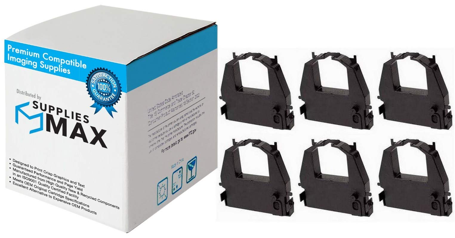 Compatible Replacement for Porelon 11637 Black Printer Ribbons (6 Pack) - Fujitsu CA02374-C104 Alternative - Perfect for Office Printers, POS Systems, and Retail Receipt Printing