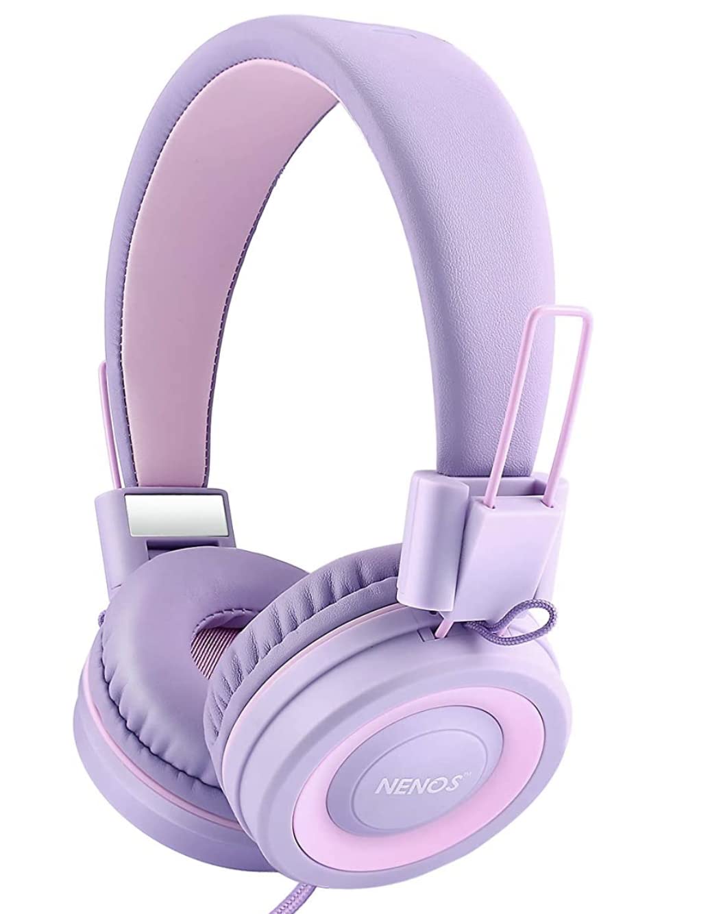 Nenos Kids Headphones with Volume Limiter - Safe Over-Ear Headphones for Children, Toddler Headphones for School, Travel, and Online Learning (Lava Red)
