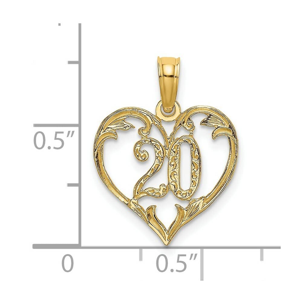 14k Yellow Gold 20 Inside Heart Charm Necklace - Dainty Layering Jewelry for Women, Perfect Gift for Valentine's Day, Anniversary & Everyday Wear | Lex & Lu