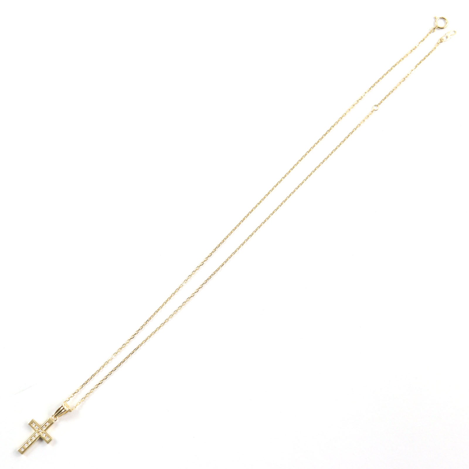 18K Gold Diamond Cross Reversible Pendant Necklace for Women - Elegant Religious Jewelry Gift for Christmas, Baptism & Special Occasions