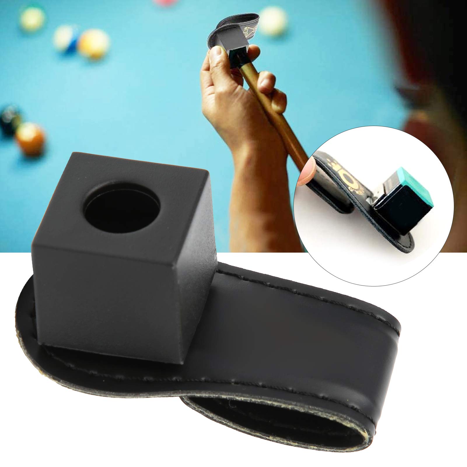 2Pcs Magnetic Billiard Chalk Holder - Compact Pool Cue Chalk Clip with Belt Attachment | Durable Stitched Design for Billiards Accessories & Cosmetic Supplies | Perfect for Pool Halls, Home Game Rooms & Professional Players