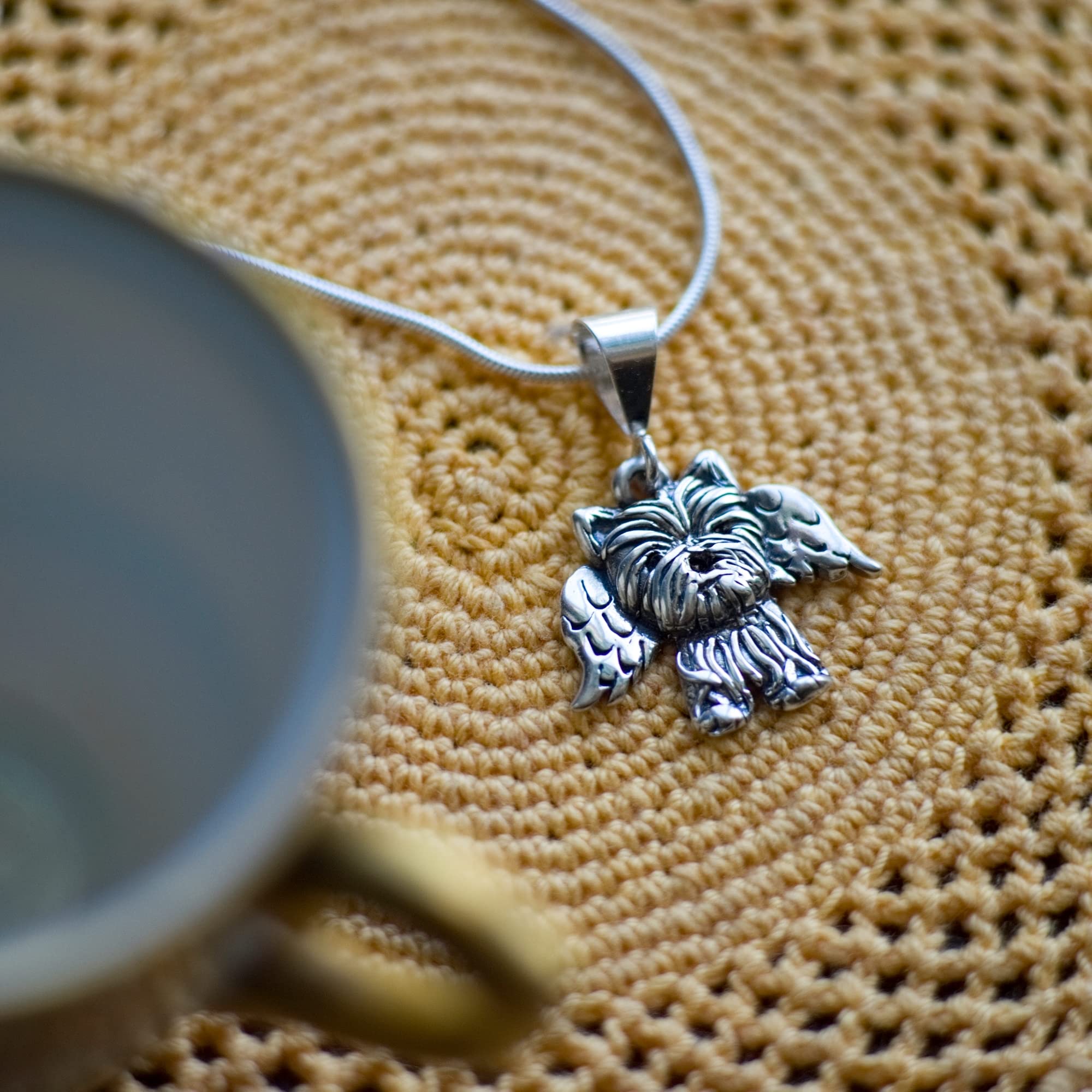 Sterling Silver Yorkie Pendant Necklace for Women - Handmade Yorkshire Terrier Dog Jewelry Gift - USA Crafted - Perfect for Birthdays, Anniversaries & Pet Lovers