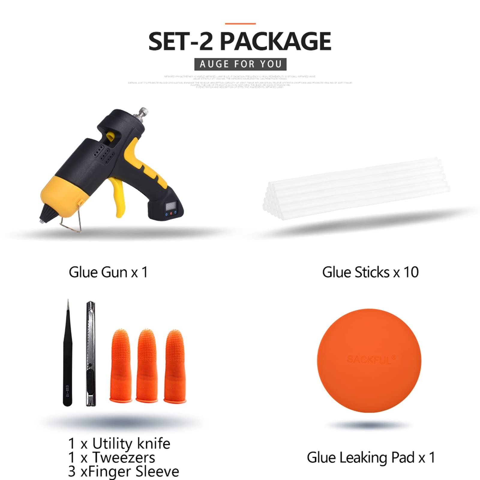 4.7V 60W Cordless Lithium Ion Hot Melt Glue Gun with Digital Display - Temperature Adjustable, 7mm Glue Stick Compatible - Perfect for DIY Crafts, Home Repairs & Woodworking Projects (2-Piece Set)