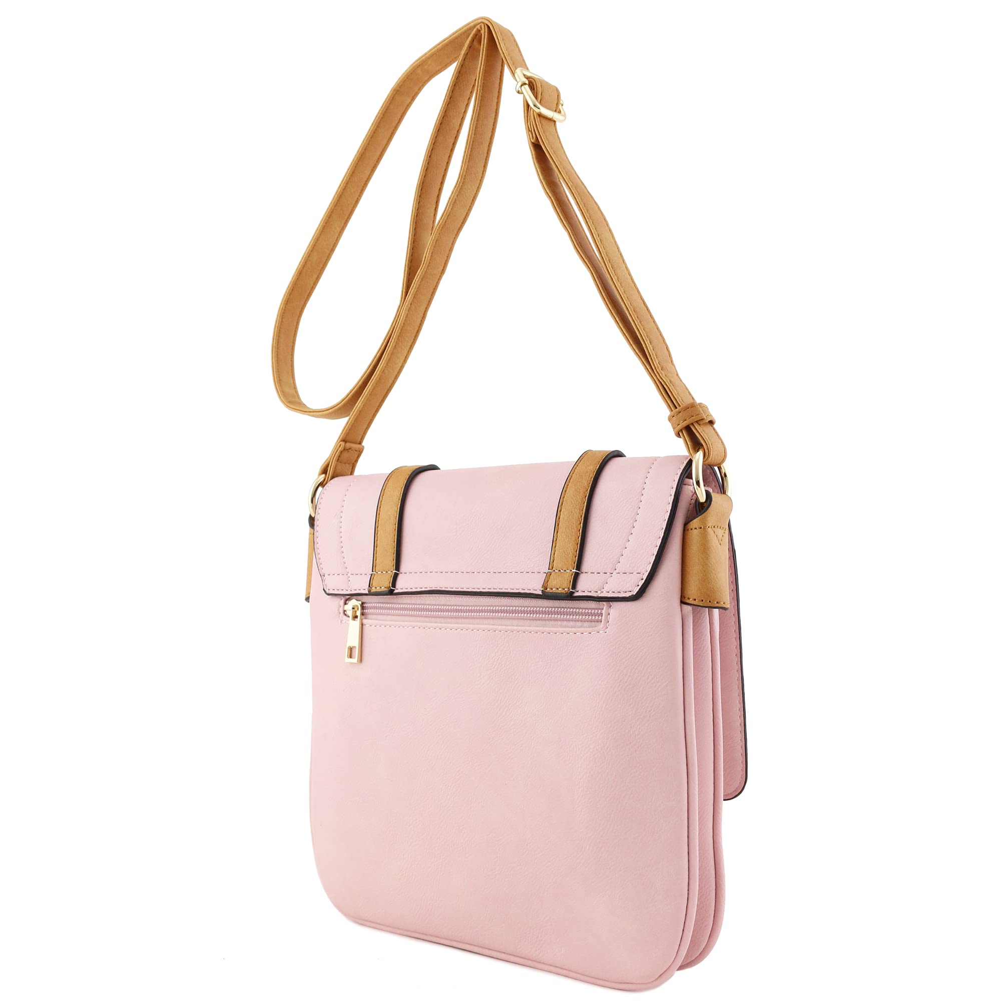 ALYSSA Double Compartment Large Flapover Crossbody Bag for Women - Stylish Leather Shoulder Purse with Adjustable Strap, Perfect for Work, Travel & Everyday Use