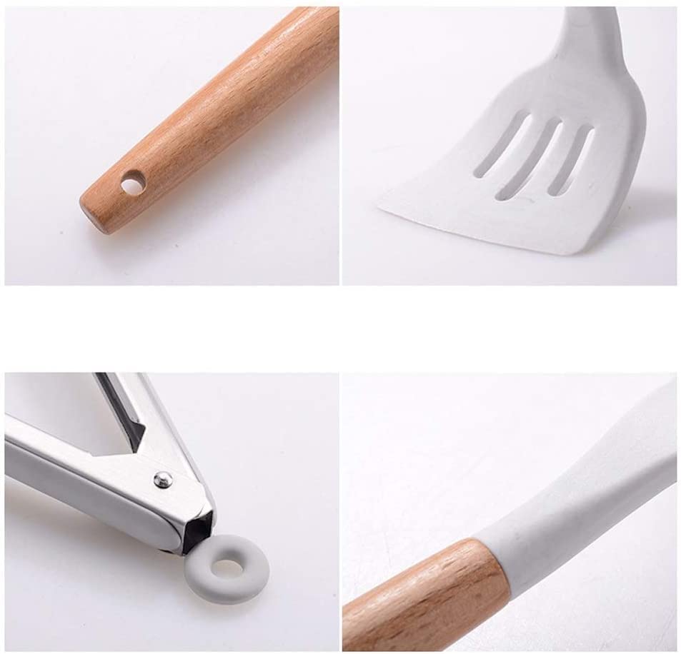 10-Piece Non-Stick Silicone Cooking Utensil Set with Holder - Heat Resistant Kitchen Tools for Baking, Frying & Cooking - Perfect Spatula Set for Nonstick Pans & Everyday Meal Prep