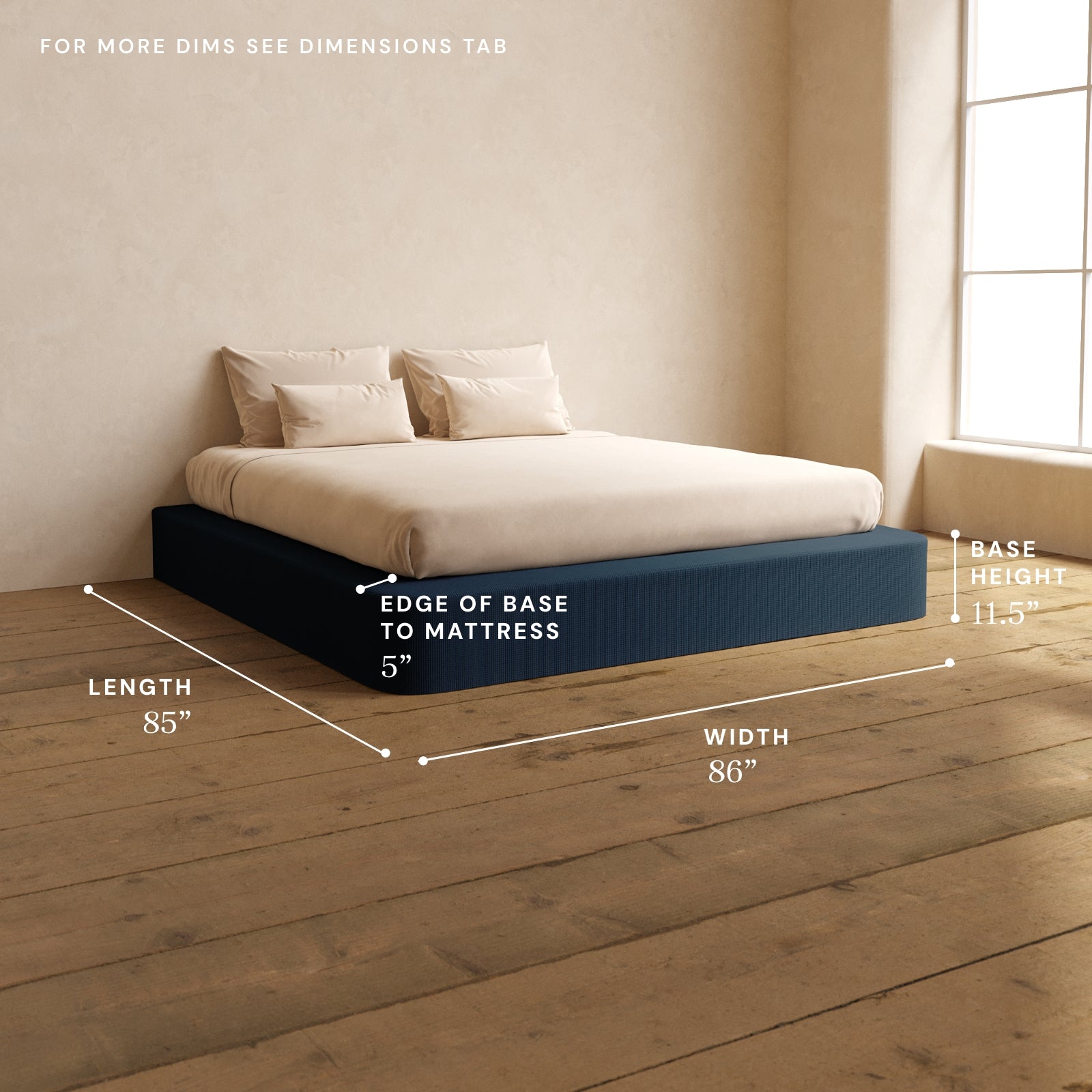 King Upholstered Platform Bed with Mizu Weave in Sumi - Modern Upholstered Bed Frame with Headboard for Bedroom, Guest Room or Master Suite - Sturdy Wooden Slat Support System for Comfortable Sleep
