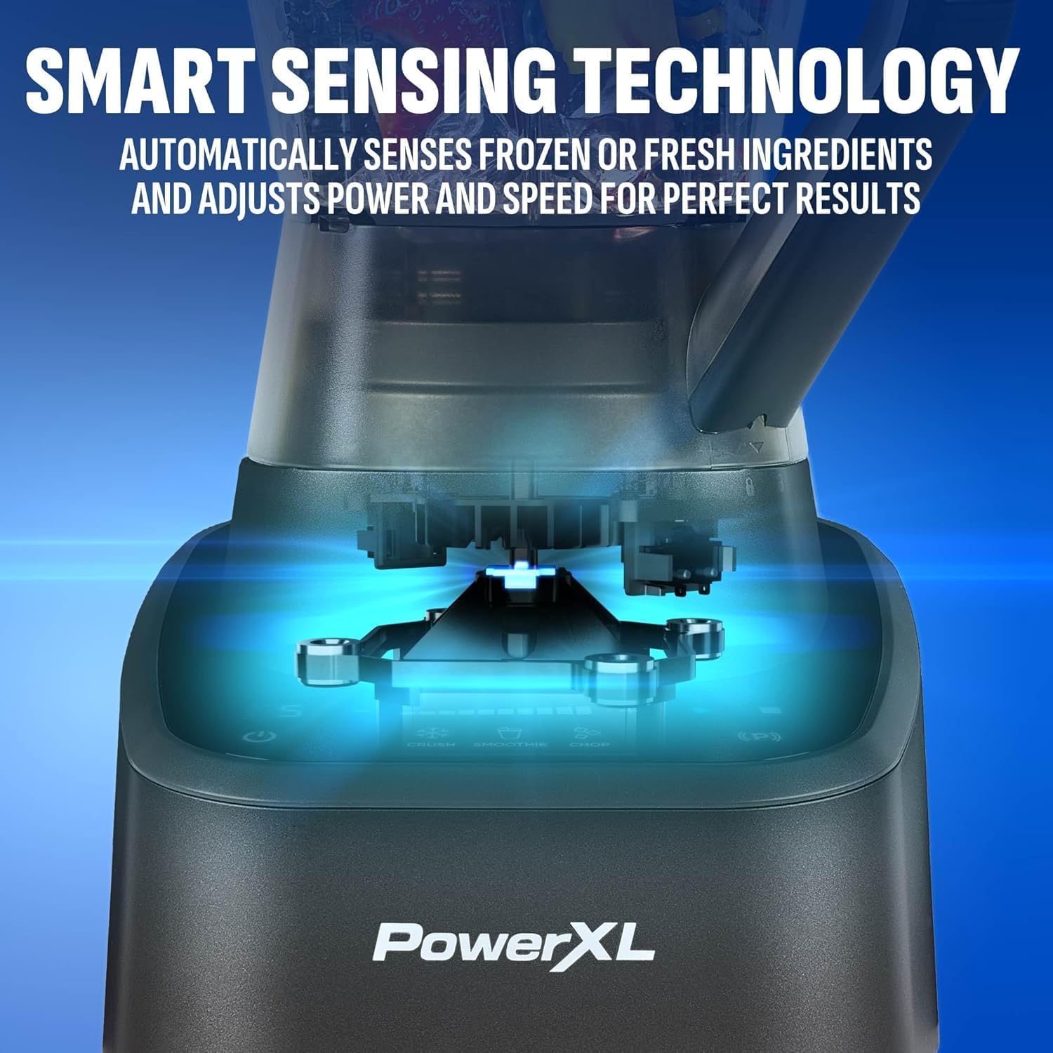 PowerXL SensiMax Blending Kitchen System - 1500W High-Powered Blender with Smart Sensing Technology, 10-Speed Control & 72oz Jar - Hands-Free Operation for Smoothies, Soups & Nut Butters - Includes 6-Tip Turbo Blade & 13 Food Processor Accessories with Storage Case - Perfect for Healthy Meal Prep & Family Cooking
