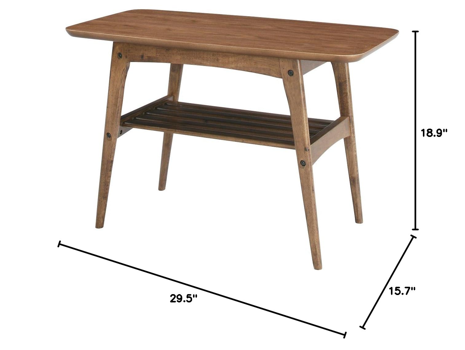 AZUMAYA TAC-227WAL Modern Walnut Coffee Table - 36 Inch Round Wooden Living Room Table with Storage Shelf - Perfect for Small Spaces, Apartments & Cozy Home Decor