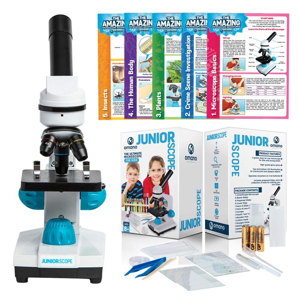 **Omano Juniorscope Microscope Kit for Kids Ages 8+ | STEM Science Microscope for Beginners | Encourages Scientific Exploration & Learning | Perfect for Home, Classroom & Science Experiments**