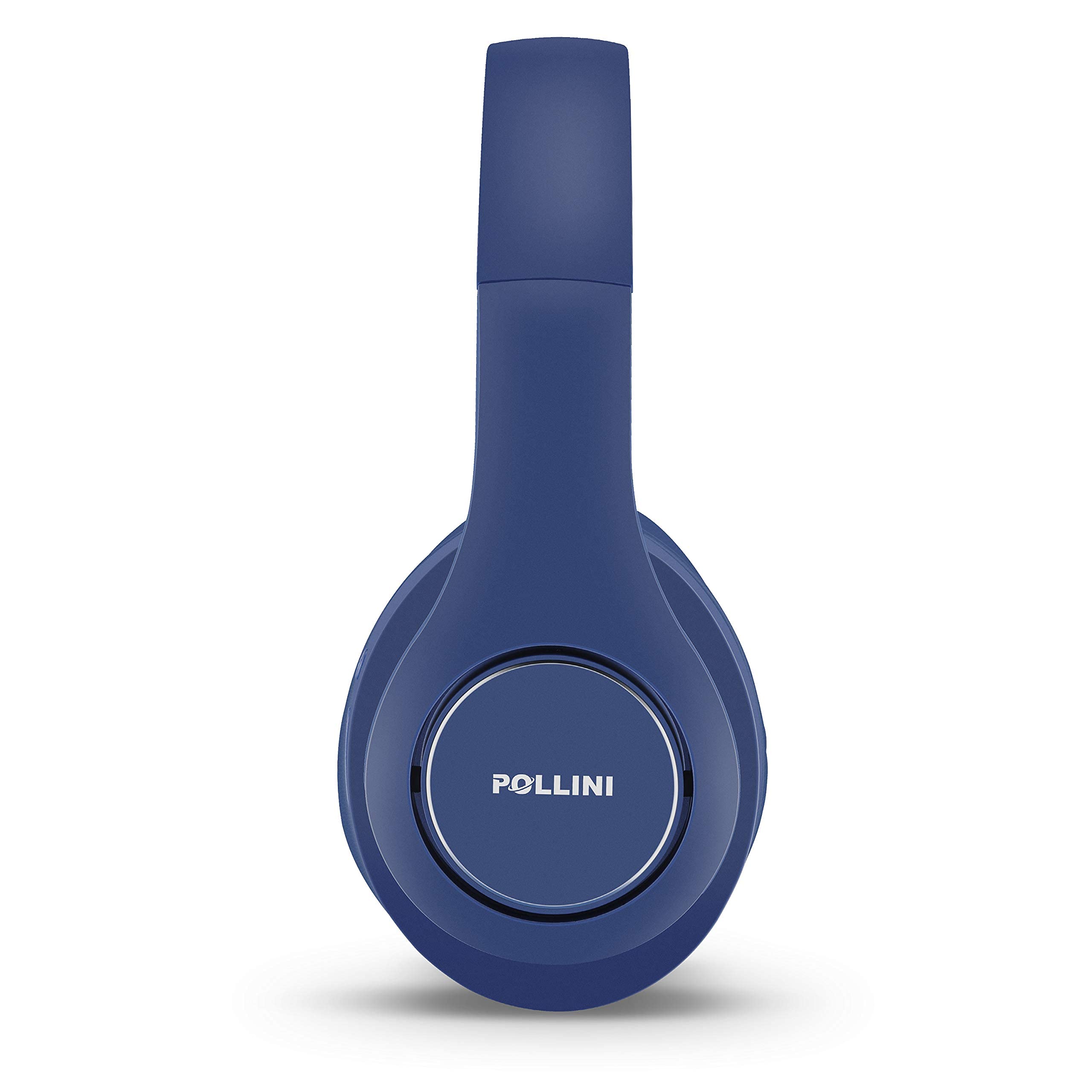 Pollini 40H Wireless Bluetooth Headphones - 40H Playtime, Foldable Over-Ear Headset with Mic, Deep Bass & Memory-Protein Earmuffs for Phone/PC - Perfect for Workouts, Commuting & Gaming (Dark Blue)