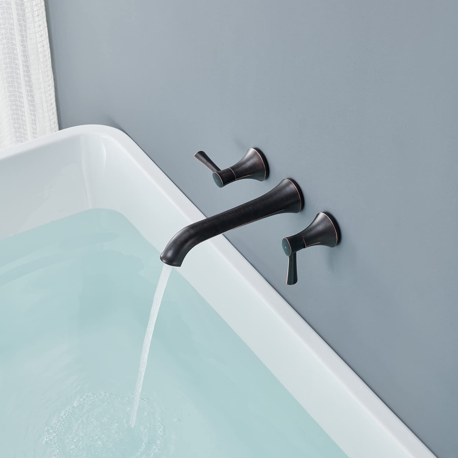 Wall Mount Roman Tub Faucet - Oil Rubbed Bronze Brass Bathtub Filler with 2 Handles - Perfect for Luxury Bathrooms & Spa Retreats