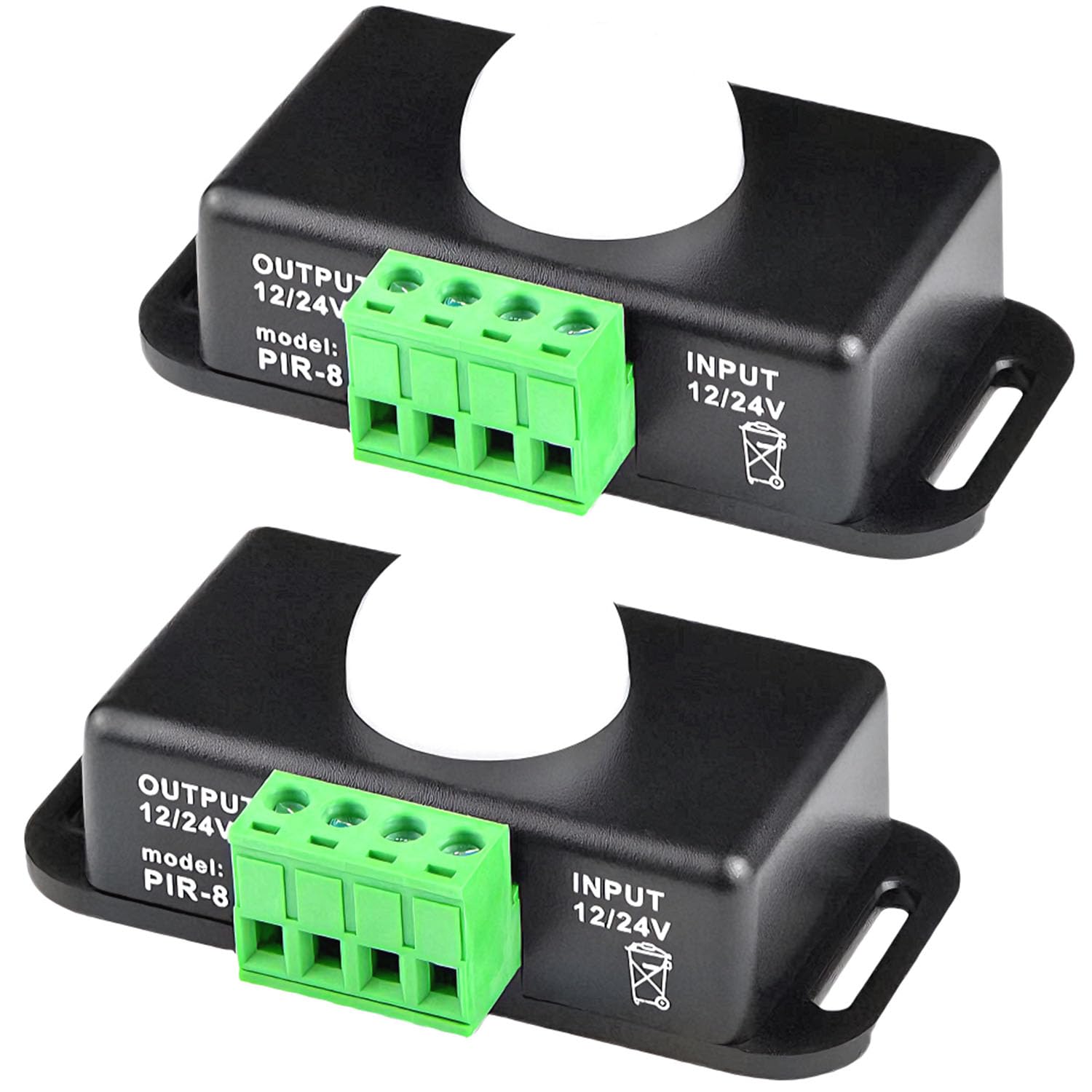 2-Pack DC 12V/24V Dimmable PIR Motion Sensor Switch for LED Strip Lights - Human Body Detection with Embedded Probes | Perfect for Home Automation, Closet Lighting & DIY Projects