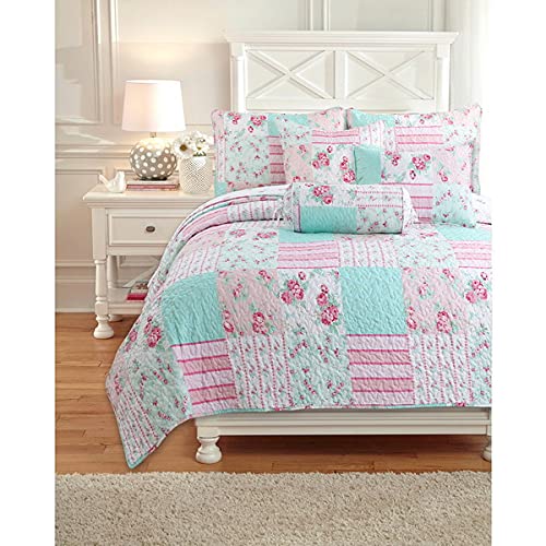 Premium 3-Piece King Size Quilt Set - 100% Cotton Bedding for Comfort & Style | Hillside Flowers Design | Perfect for Master Bedroom, Guest Room & Cozy Home Decor
