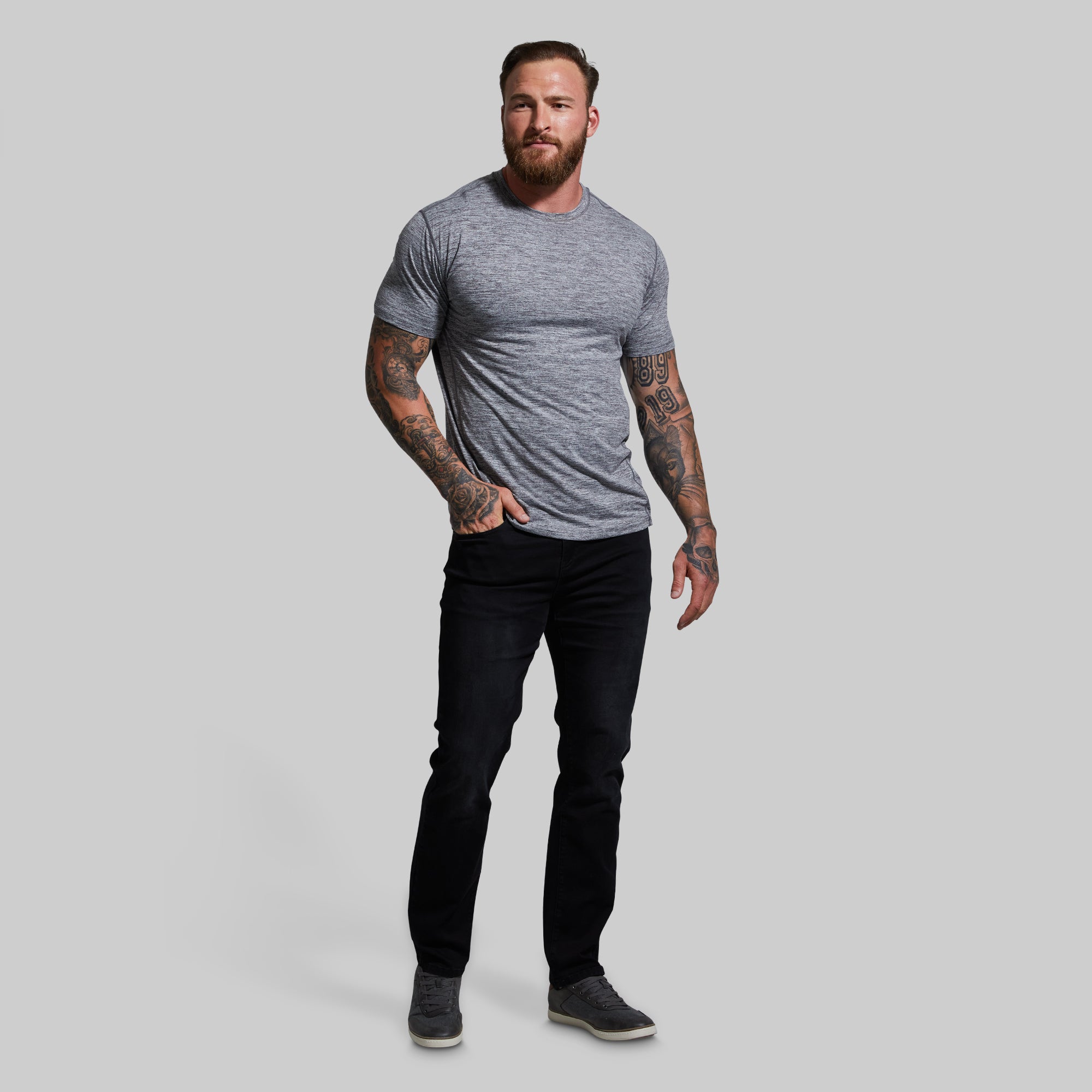 FLEX Stretchy Athletic Fit Jeans for Men & Women - Comfortable Slim Fit Denim Pants (Black) - Perfect for Workout, Yoga, Gym & Casual Wear