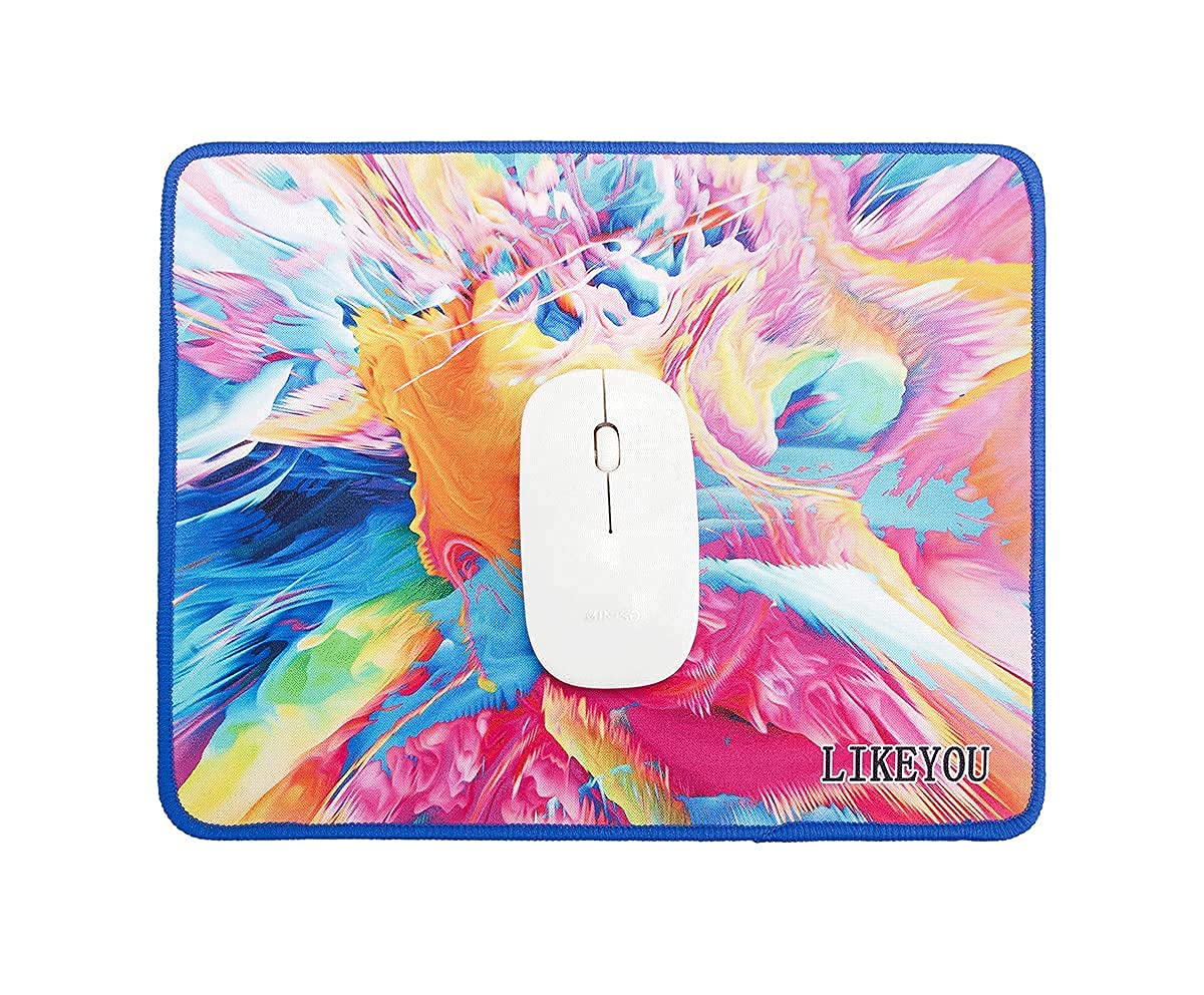 LIKEYOU Gaming Mouse Pad with Non-Slip Rubber Base - Colorful RGB LED Glow for PC Laptop - Perfect for Office Work, Gaming & Home Use