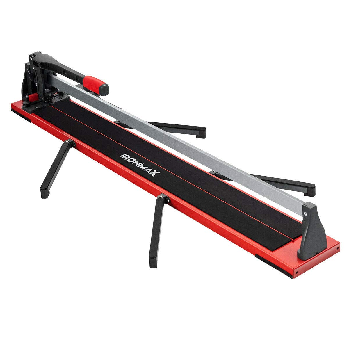 Goplus 48 Inch Manual Tile Cutter with Tungsten Carbide Wheel - Porcelain & Ceramic Floor Tile Cutter Tool, Removable Scale & 4 Adjustable Brackets - Perfect for DIY Home Renovation, Bathroom & Kitchen Tile Installation Projects