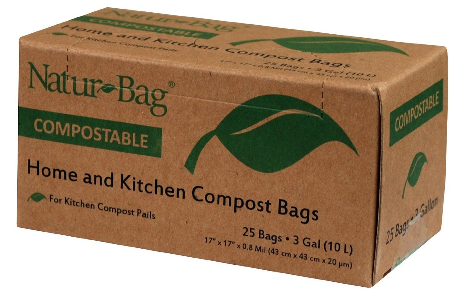 Eco-Friendly 3 Gallon Compostable Food Waste Bags (Pack of 3, 25 Bags) - Biodegradable Kitchen Trash Bags for Organic Waste, Composting, and Small Trash Cans | Perfect for Home, Office, and Garden Use