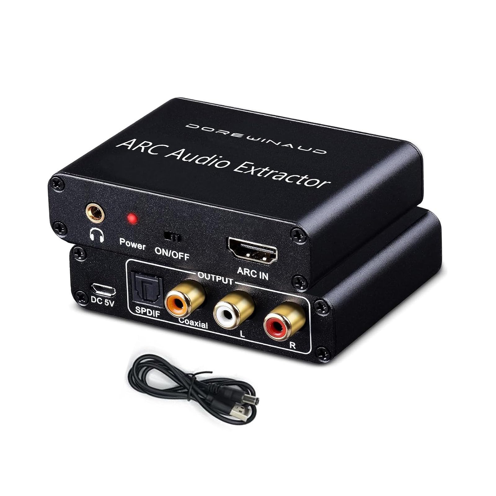 HDMI ARC Audio Converter 192KHz - Digital to Analog Audio Adapter with Optical/Coaxial/RCA/3.5mm Output for TV, Soundbar, Home Theater System | Perfect for Gaming, Movie Nights & Music Listening