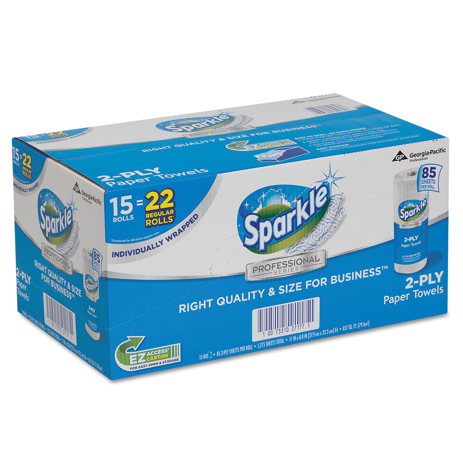 Georgia Pacific 2717714 Sparkle Premium Perforated Paper Towels, White, 8.8