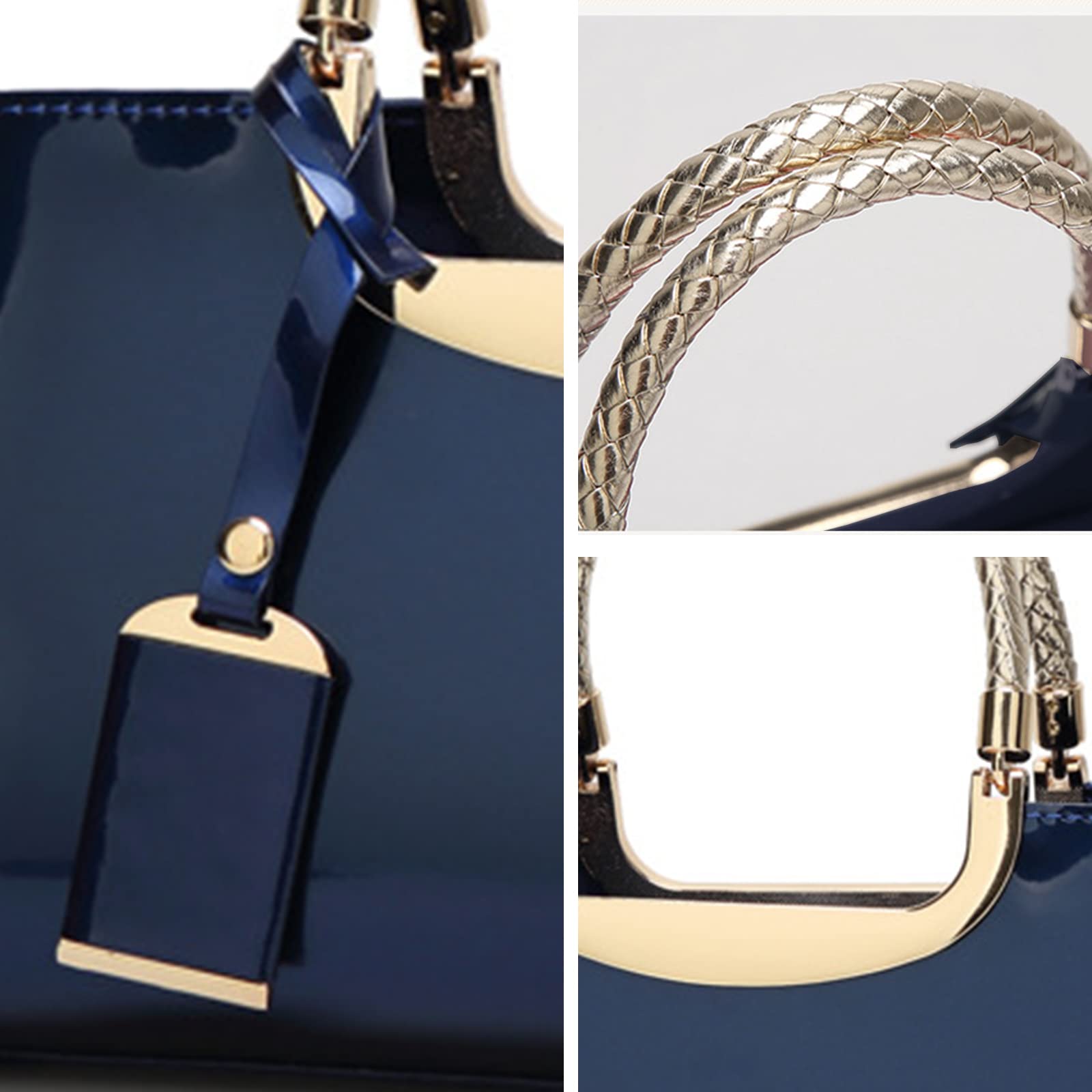 Jessie Patent Leather Handbag for Women - Evening Party & Crossbody Purse
