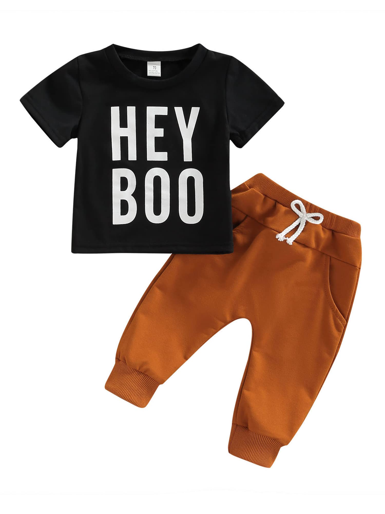 Newborn Baby Boy Clothes Set - Short Sleeve Letter Print T-Shirt & Elastic Waist Pants 2-Piece Outfit | Perfect for Summer, Photo Shoots & Daily Wear