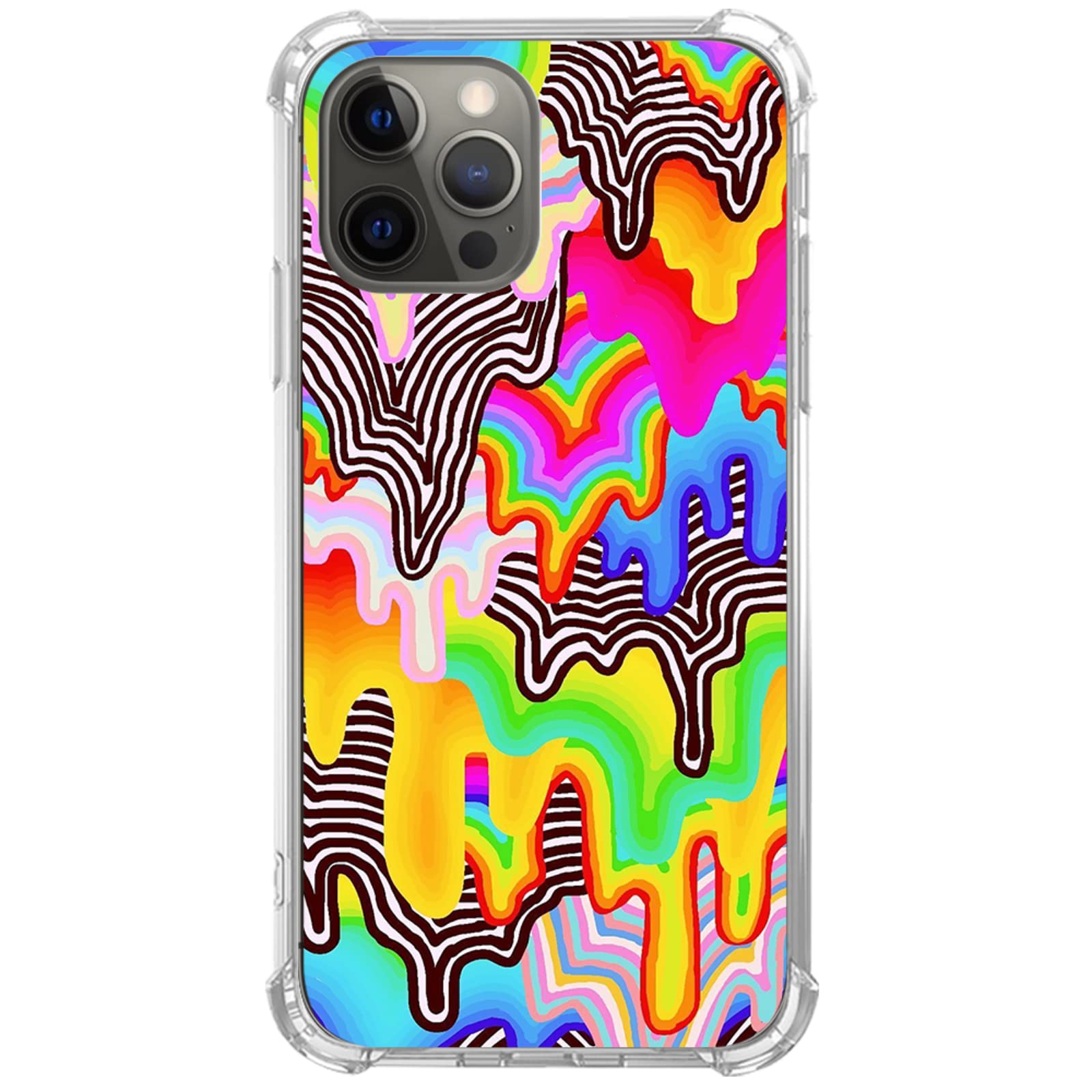 **Trippy Aesthetic Phone Case for iPhone 13 Pro Max - Colorful Melting Design Trendy TPU Bumper Cover for Women, Men, Teens - Perfect for Music Festivals, Travel & Daily Use**