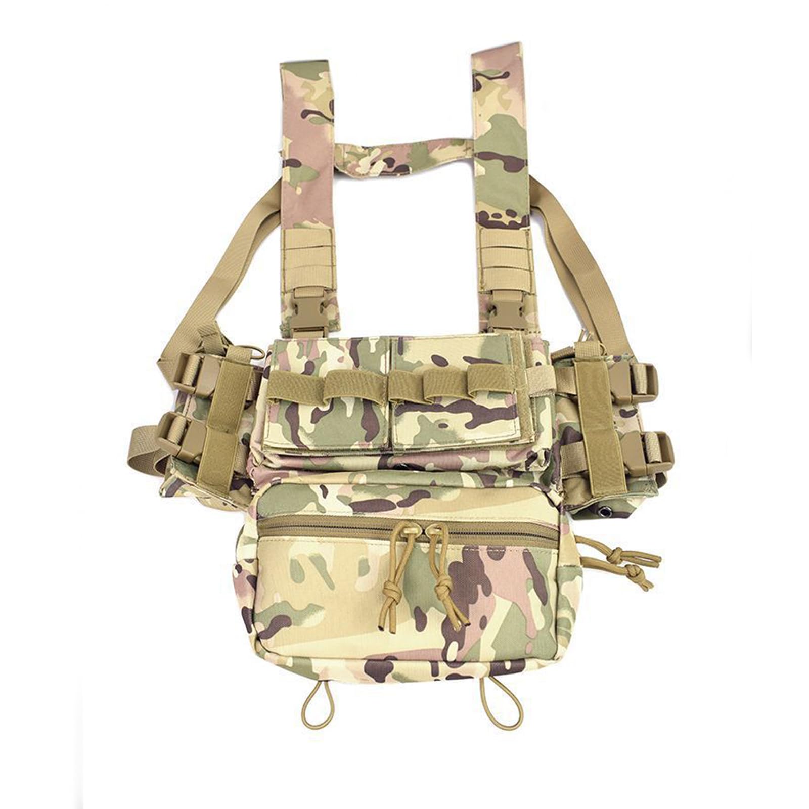 Adjustable Tactical Chest Rig Vest with Quick Detach System - Military Grade Molle Compatible Chest Pack for Camping, Hiking, Hunting & Outdoor Adventures - Perfect for Airsoft, Paintball & Survival Gear Organization