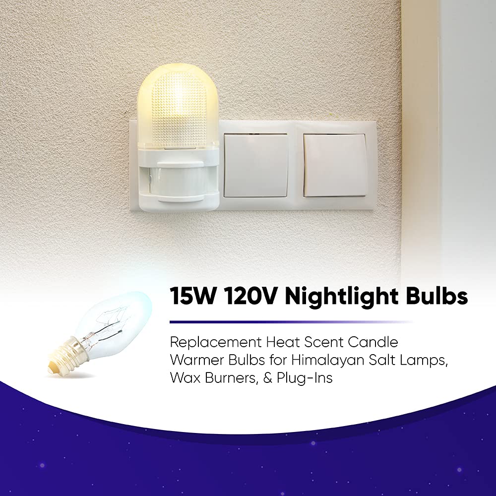 Lumenivo 120V 15W Replacement Light Bulb for Scentsy Warmer & Wax Melters - 15 Watt Nightlight Bulbs for Himalayan Salt Lamps, Candle Warmers & Plug-Ins - Pack of 10 Bulbs - Perfect for Aromatherapy & Home Fragrance Use