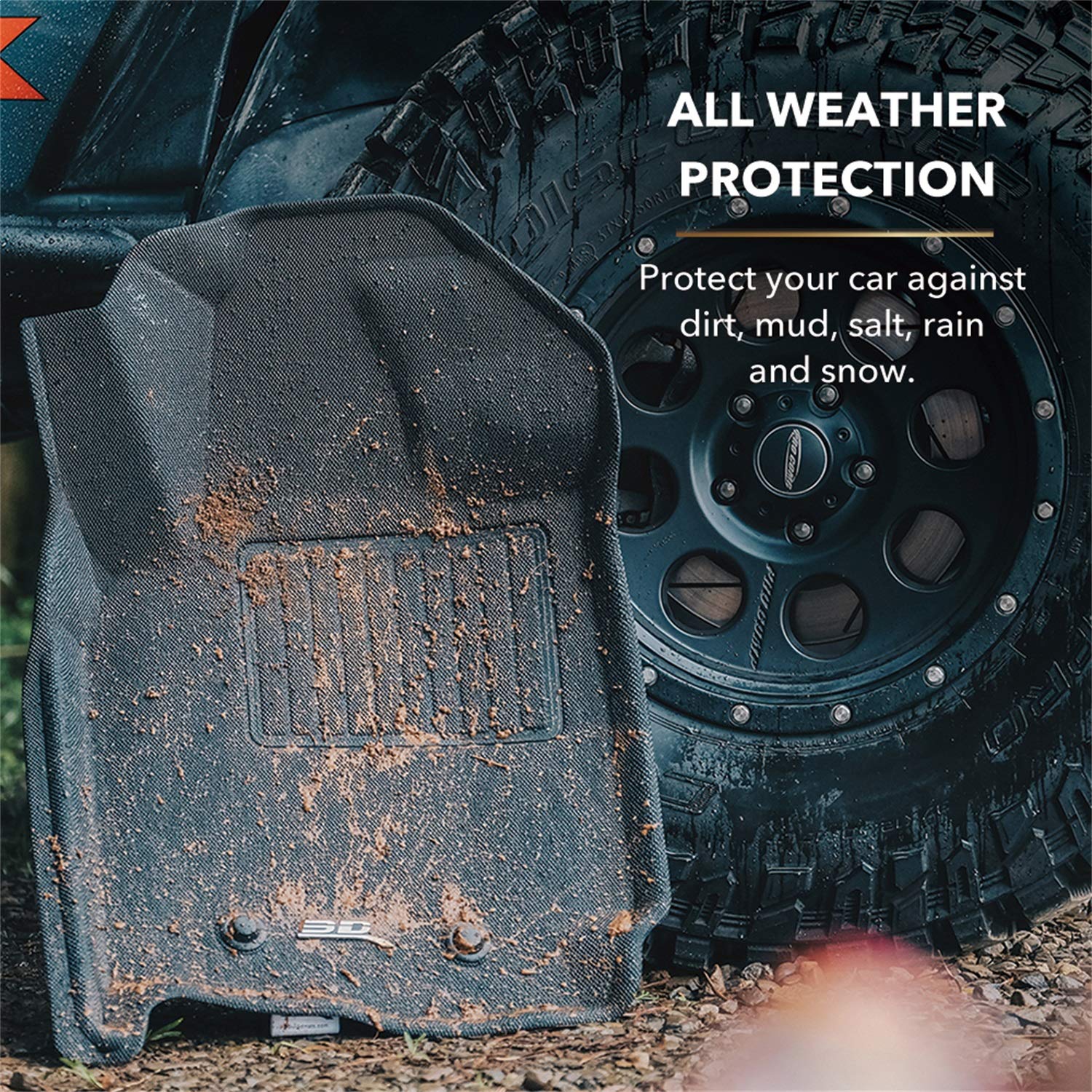 3D MAXpider Kagu Black R1 Custom Fit All-Weather Floor Mats - Compatible with 2019-2022 Toyota Avalon FWD & 2019-2025 Lexus ES Gasoline FWD - Durable Protection for Rain, Snow & Mud