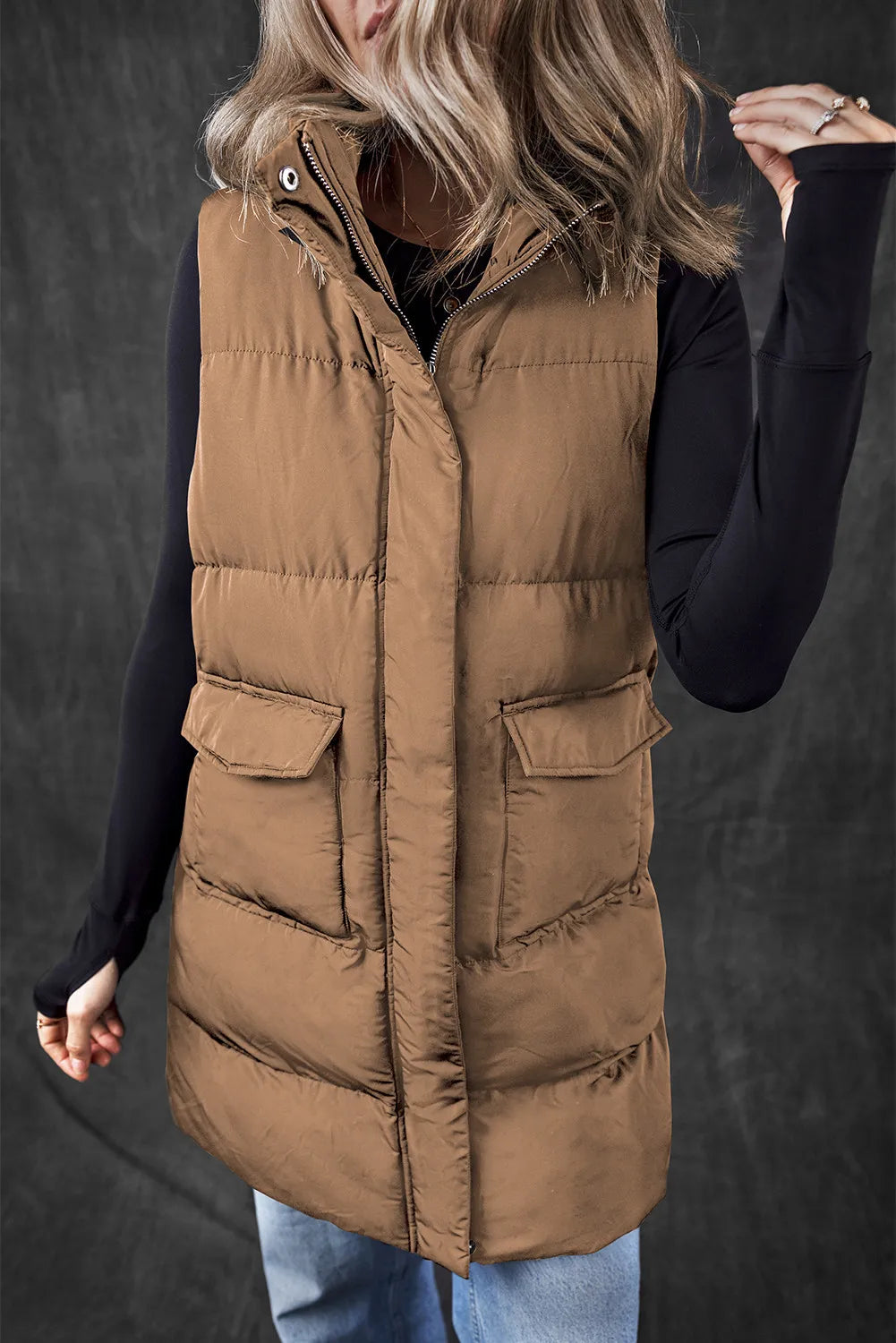 Men's Lightweight Pocketed Zip Up Vest Coat - Waterproof Windbreaker for Outdoor Hiking & Running