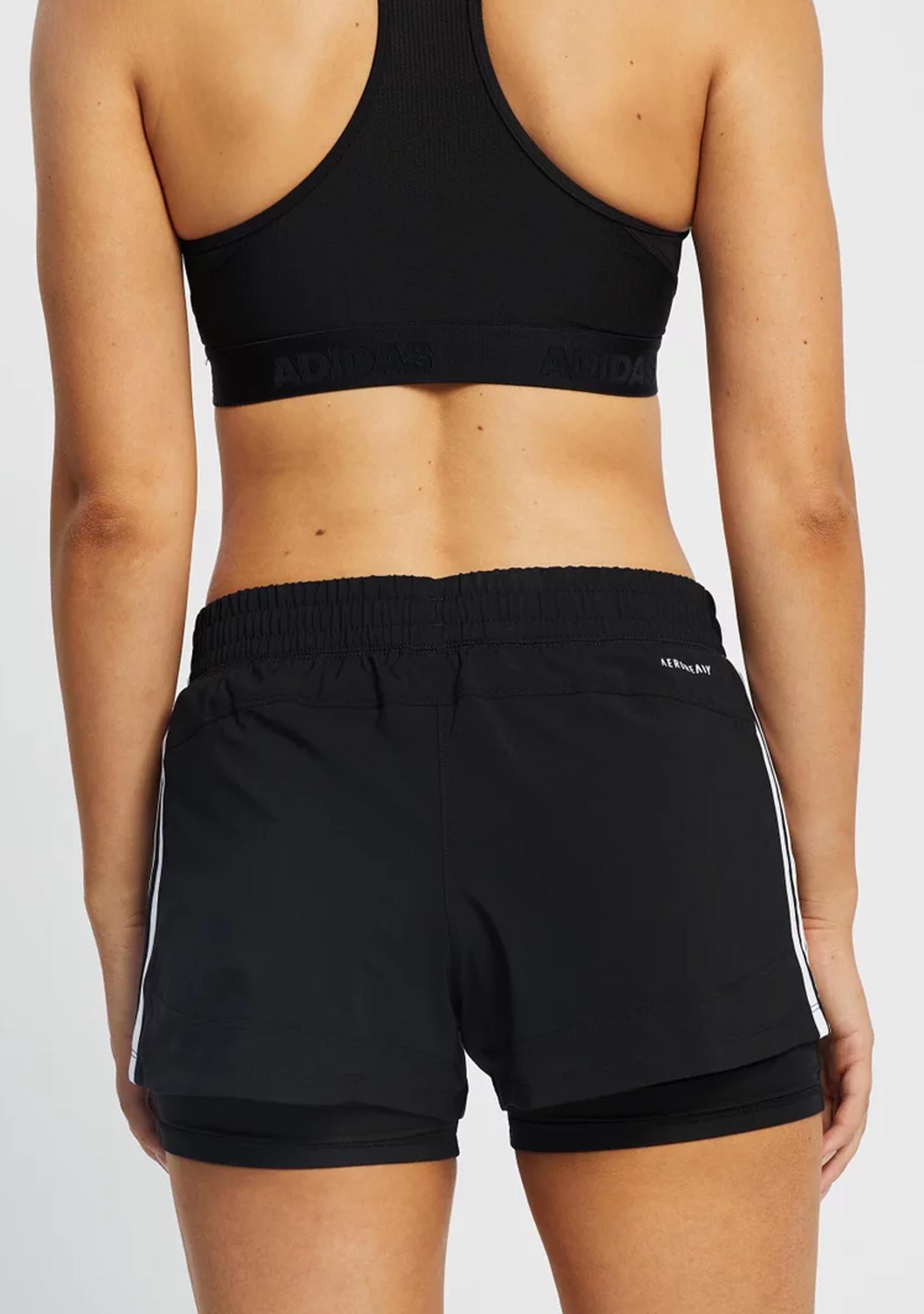 Adidas Women's 3-Stripe Pacer Two-in-One Running Shorts - Quick-Dry Athletic Shorts for Workouts, Jogging & Gym Training