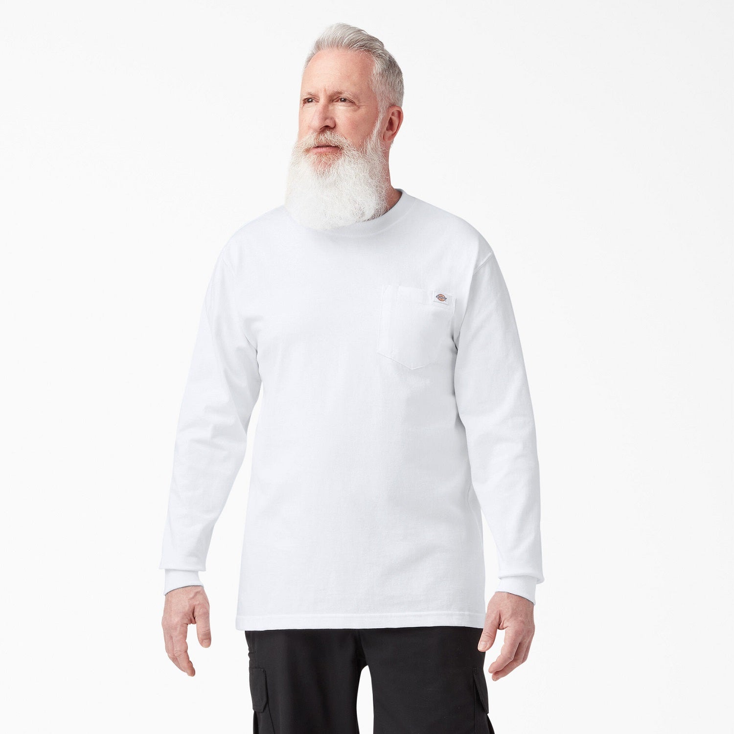 Dickies Men's Heavyweight Long Sleeve Crew Neck T-Shirt - Durable Workwear for Construction, Landscaping & Outdoor Activities