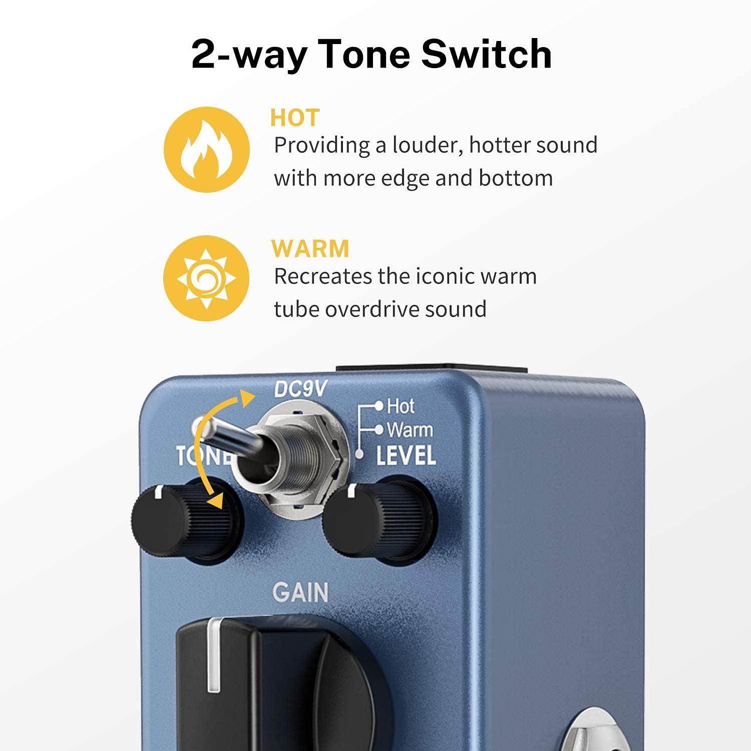Donner Overdrive Guitar Pedal with DP-Z 9V Power Supply - 11 Isolated DC Outputs, USB Port for 9V/12V/18V Effect Pedals - Perfect for Live Performances & Studio Recording