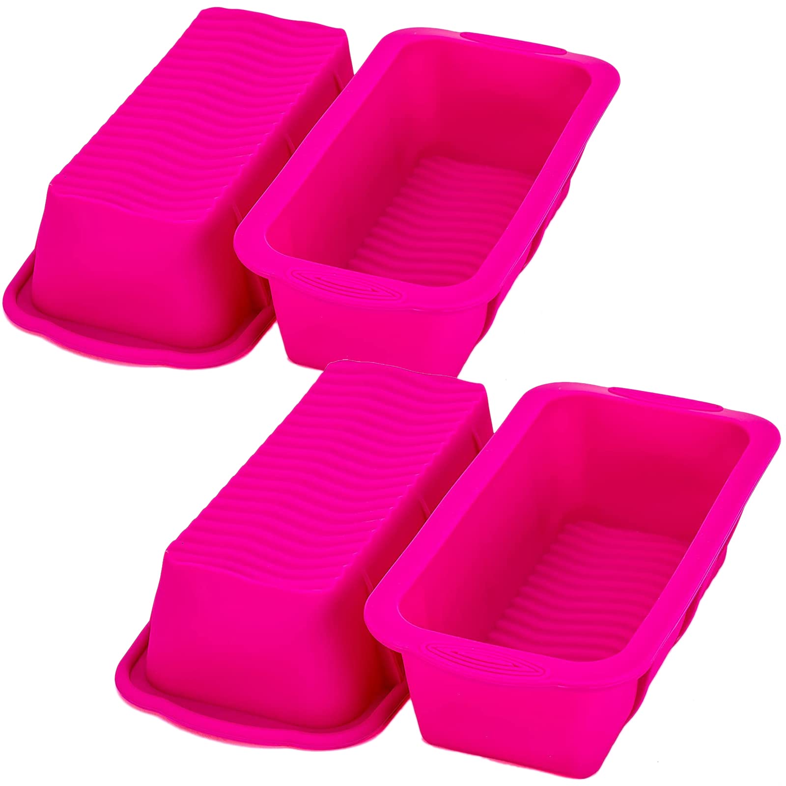 Tosnail 4 Pack 8x4 Inch Silicone Bread Loaf Pan - Non-Stick Baking Molds for Banana Bread, Sandwich Bread, Meatloaf & Small Loaves | Perfect for Home Baking, Meal Prep & Gift Giving