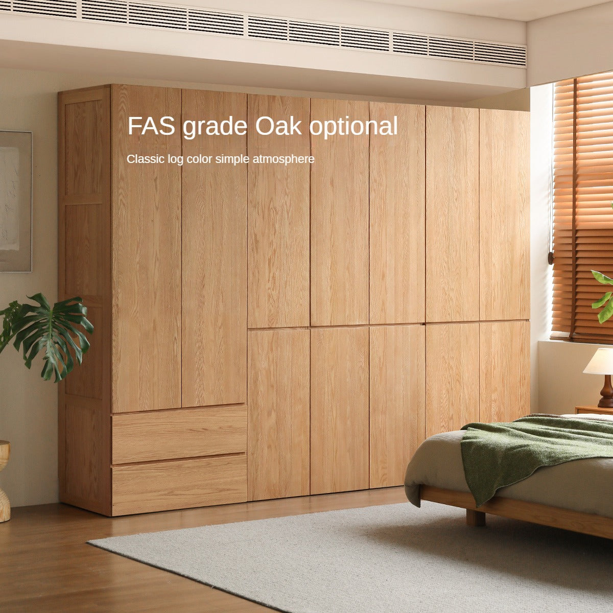 Pine Solid Wood Sectional Large Wardrobe - Cream Style Modern Closet for Bedroom & Living Room Storage Organization